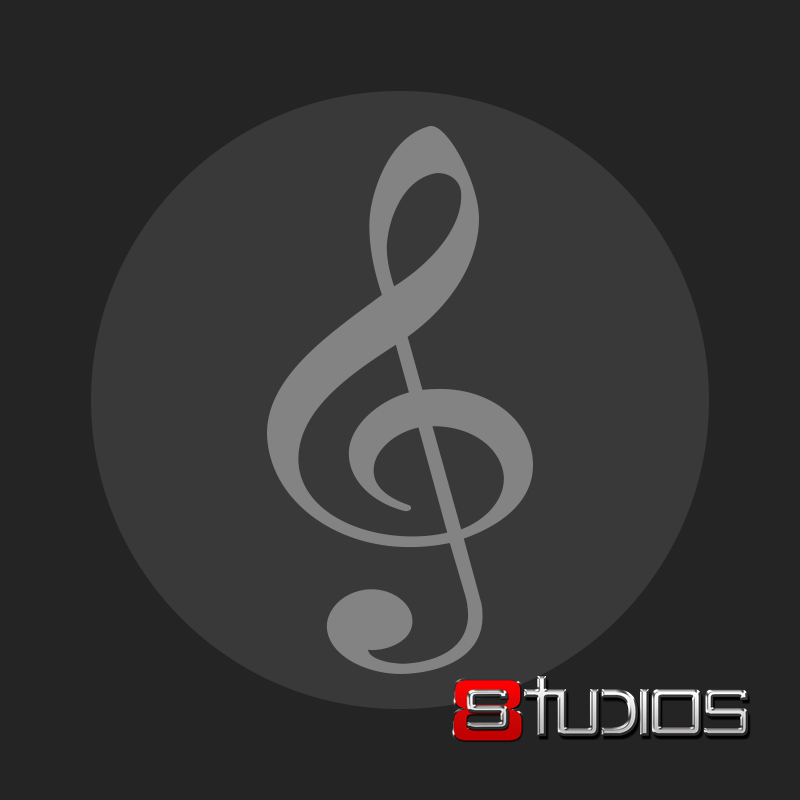 product image, treble clef graphic under an 8 Studios Logo